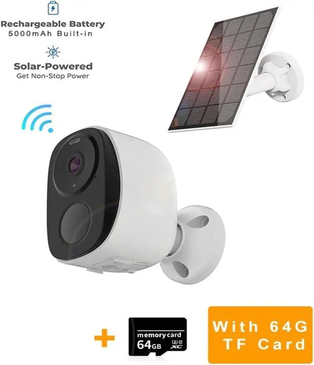 Alt view image 2 of 7 - Security Cameras Outdoor, 2K 3MP Battery Powered WiFi Security Camera with Spotlight Siren, 2-Way Audio, Waterproof(1 Set SolarCam TF64)