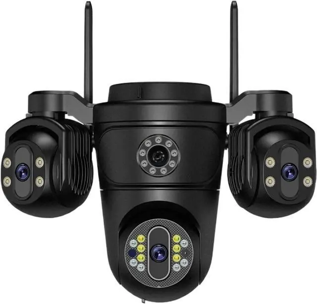 Main image of Three Screen Three Lens HD WiFi IP Camera Dual Lens Camera Auto Tracking IP66 Waterproof CCTV Video Security Cam ICsee(AU Plug)