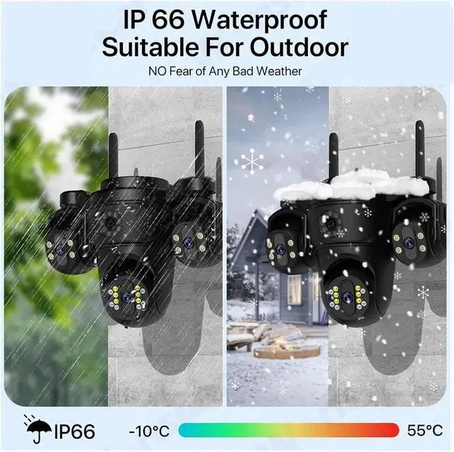 Alt view image 5 of 6 - Three Screen Three Lens HD WiFi IP Camera Dual Lens Camera Auto Tracking IP66 Waterproof CCTV Video Security Cam ICsee(AU Plug)