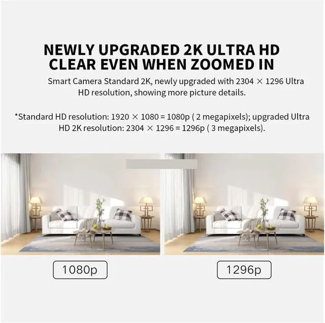 Alt view image 2 of 6 - Smart IP Camera Standard Edition 2K HD Infrared Night Vision CCTV Voice Intercom AI Alarm Magnetic Base Home WiFi Videcam(UK Plug)