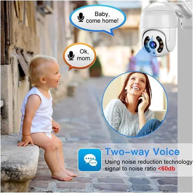 Alt view image 3 of 6 - 8MP 4K PTZ Camera HD 1080P Color Night Vision WiFi IP Camera Outdoor 5MP Ai Auto Tracking CCTV Surveillance Cam ICsee(1080P with 64G)