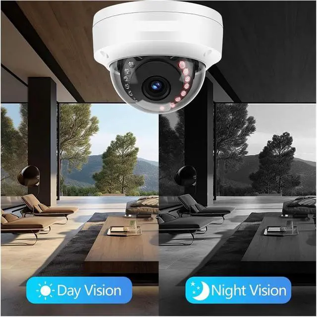 Alt view image 2 of 6 - 8MP 4K POE IP Camera IK10 Explosion-Proof Outdoor H.265 Metal Dome CCTV Security Protection 4MP Video Surveillance(2.8mm)