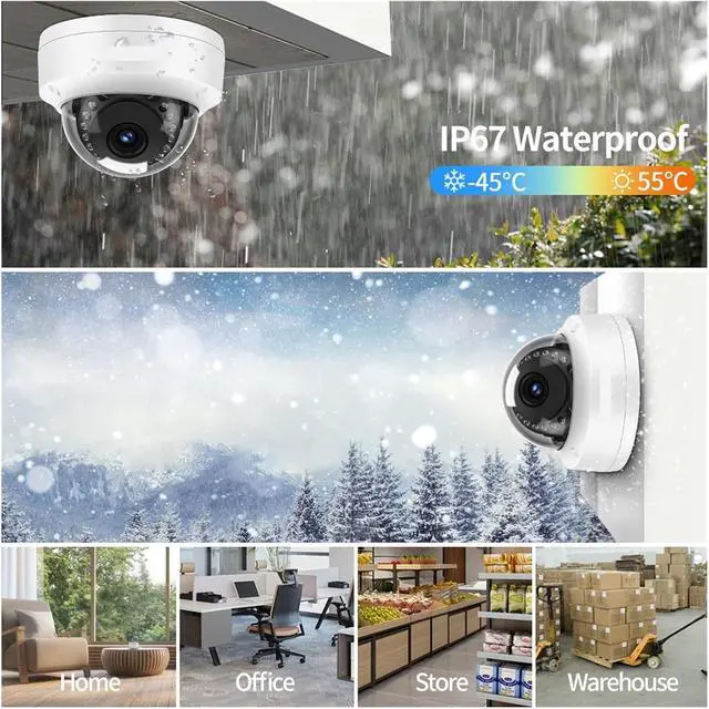 Alt view image 3 of 6 - 8MP 4K POE IP Camera IK10 Explosion-Proof Outdoor H.265 Metal Dome CCTV Security Protection 4MP Video Surveillance(2.8mm)
