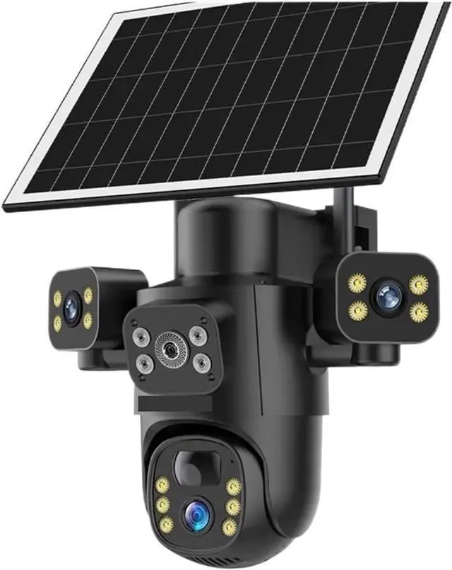Main image of 4G / WiFi Solar Camera 3Lenses Outdoor 15MP 4K Low Power Battery IP Camera PIR Night Vision V380 Pro CCTV Security(4G 10XZoom Add 64G)