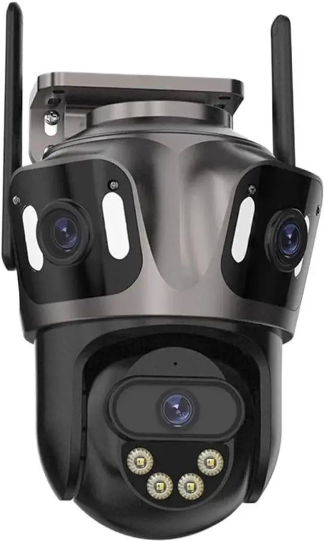 Main image of Three Screen WiFi IP Camera Outdoor 4K Dual Lens PTZ Camera Ai Human Detection IP66 Waterproof CCTV Video Security Camera ICsee(UK Plug,3 Lens No Card)