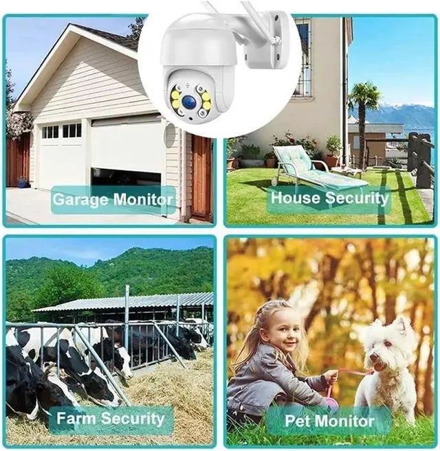 Alt view image 6 of 6 - 8MP 4K PTZ Camera HD 1080P Color Night Vision WiFi IP Camera Outdoor 5MP Ai Auto Tracking CCTV Surveillance Cam ICsee(1080P with 64G)