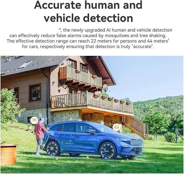 Alt view image 5 of 7 - Dual Lens Outdoor Camera PT Camera Home Security IP Camera AI Human & Vehicle Detection Surveillance Camera 10 MP(US Plug_Cruiser Dual 10MP)