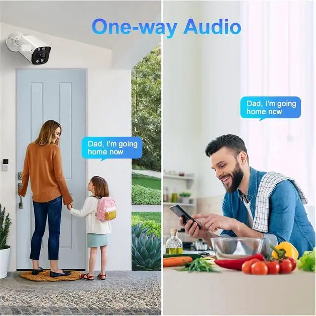 Alt view image 2 of 5 - New 4K 8MP IP Camera Audio Outdoor H.265 Metal Bullet Home Color Night Vision Surveillance Camera(2.8mm)