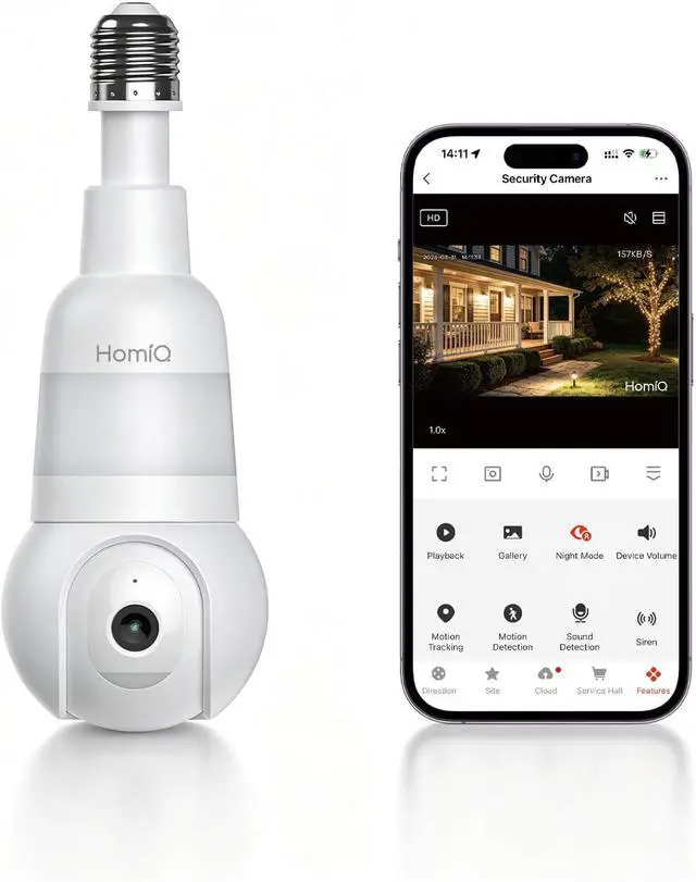 Main image of 3MP 2K 3X WiFi Light Bulb Camera with Alexa,Full-Color Night Vision