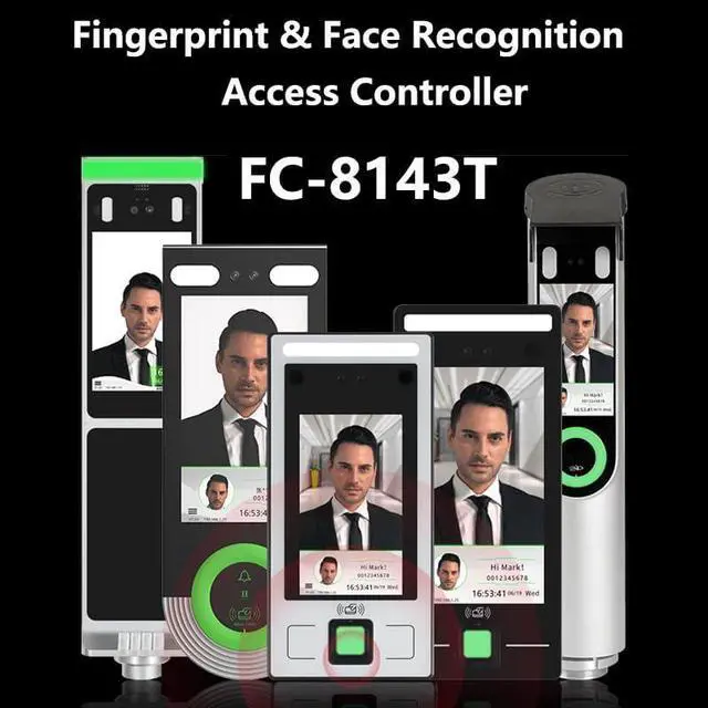 Alt view image 2 of 7 - FCARD FC-8143T 4.3-inch Screen IP65 Waterproof Dynamic Face+Fingerprint+ID(Optional IC) Card Recognition TCP/IP+WiFi(Optional) Access Control and attendance Terminal