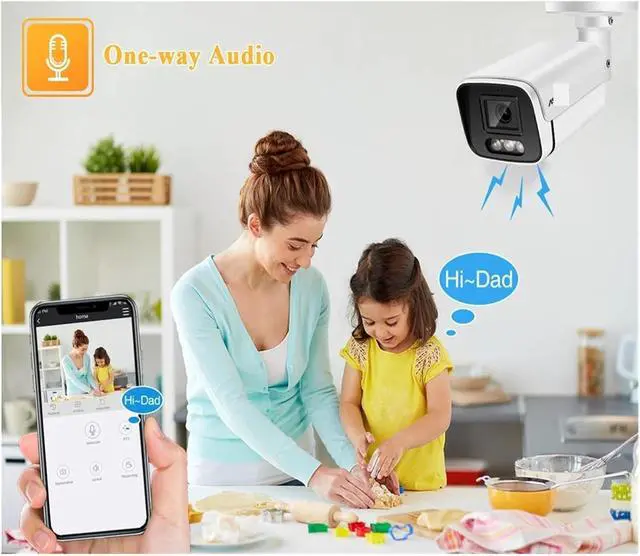 Alt view image 2 of 5 - New 4K 8MP IP Camera Audio Outdoor POE H.265Metal Bullet CCTV Home 4MP Color Night Vision Security Camera(2.8mm,Super 4MP POE)