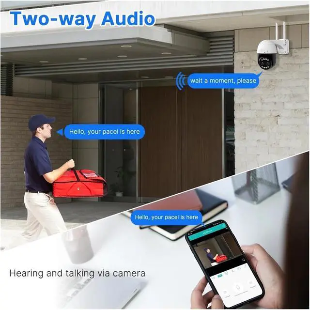 Alt view image 5 of 6 - 4K 8MP Dual Lens PTZ WiFi IP Camera 8X Zoom Outdoor HD Full Color Night Vision Human Detection Video Surveillance Cameras