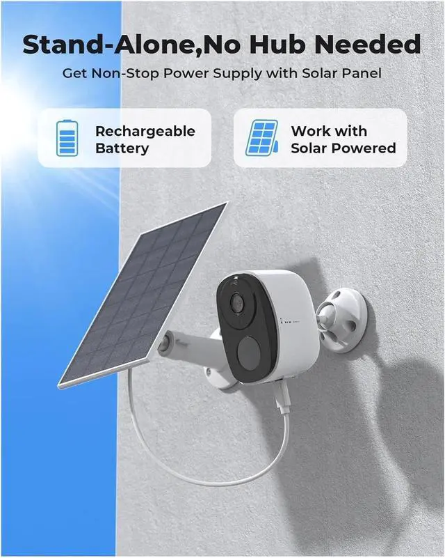 Alt view image 7 of 7 - PIR Battery Powered Camera Outdoor, 2K 3MP WiFi Security Camera with Spotlight Siren, 2-Way Audio, Waterproof(Battery Camera)