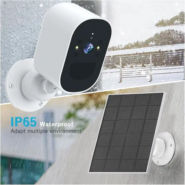 Alt view image 2 of 6 - 1080P Solar Security Camera WiFi 2K Solar Battery Powered Camera HD Home Surveillance Protection(AU Plug,NewCam 64G Card)