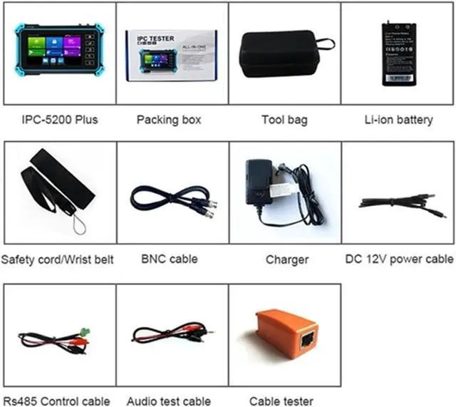 Alt view image 6 of 7 - CCTV Tester IP CCTV Tester Camera AHD CVI TVI SDI 5 Inch Touch 4K VGA Input Security Poe IPC Cftv Mini Portable Monitor Support IP Camera(IPC-5200C Plus)