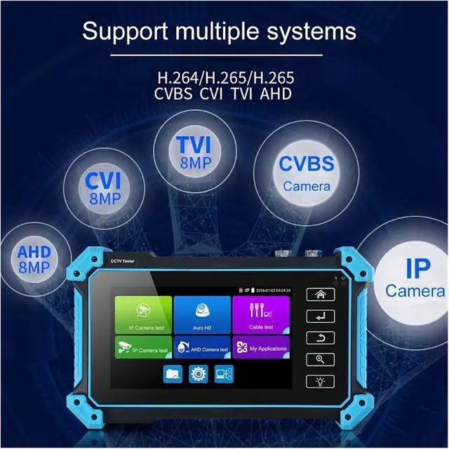 Alt view image 3 of 6 - CCTV Tester 5.4 Inch CCTV Tester IP Camera 4K Monitor Testers VGA IPC POE AHD CVI TVI SDI Cable Testing Cftv Support IP Camera(5.4 inchIPC-5200C)