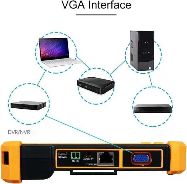 Alt view image 6 of 6 - CCTV Tester 5in CCTV Tester 8MP AHD CVI TVI SDI Video Surveillance Camera Monitor 4K Cftv with VGA Input Cable Tracker Support IP Camera(TI-HD9632S)