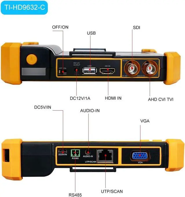 Alt view image 5 of 7 - CCTV Tester, 5inch CCTV Tester 8MP SDI AHD CVI TVI Video Surveillance Camera Monitor 4K Cftv with VGA RS485 UTP Cable Tracker(TI-HD9632S-C)