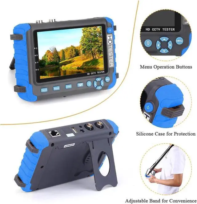 Alt view image 4 of 7 - CCTV Tester, IV8W 4K CCTV Tester 5 Inch AHD/CVI/TVI CVBS Security Analog Camera Test Monitor with VGA Input UTP CFTV Testers(TI-IV5)