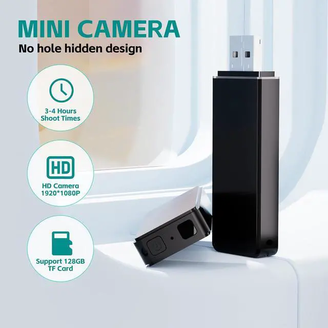 Alt view image 3 of 7 - Spy Hidden Camera USB TF Card Reader No WiFi 1080P HD Indoor Home Security Camera with Motion Detection for Office Meeting Class No TF Card Included (Black)