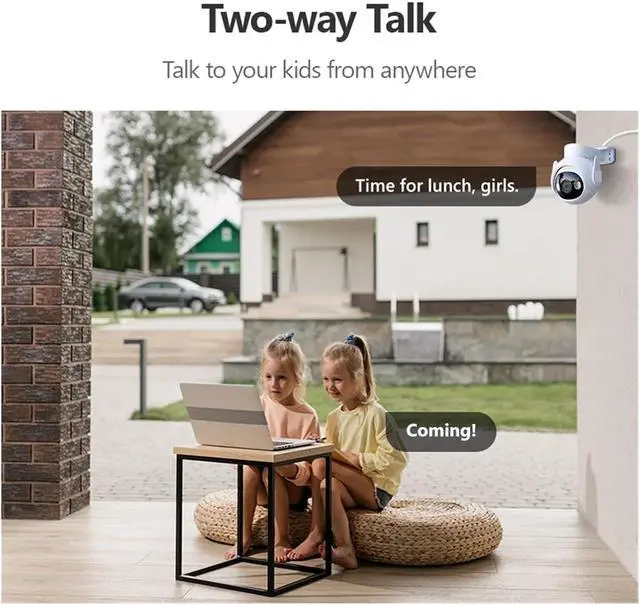 Alt view image 5 of 6 - 2PCS Cruiser 2 5MP Wi-Fi Outdoor Two Way Talk Safe Camera AI Smart Tracking Human Vehicle Detection IP66 Smart Night Vision(EU Plug_2PCS 2 5MP ADD 128G)