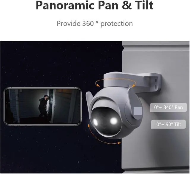 Alt view image 6 of 6 - 2PCS Cruiser 2 5MP Wi-Fi Outdoor Two Way Talk Safe Camera AI Smart Tracking Human Vehicle Detection IP66 Smart Night Vision(EU Plug_2PCS 2 5MP ADD 128G)