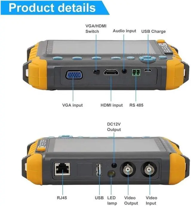 Alt view image 3 of 7 - CCTV Tester, 8MP CCTV Tester Monitor AHD TVI CVI Cameras Surveillance Camera IPTV CCTV