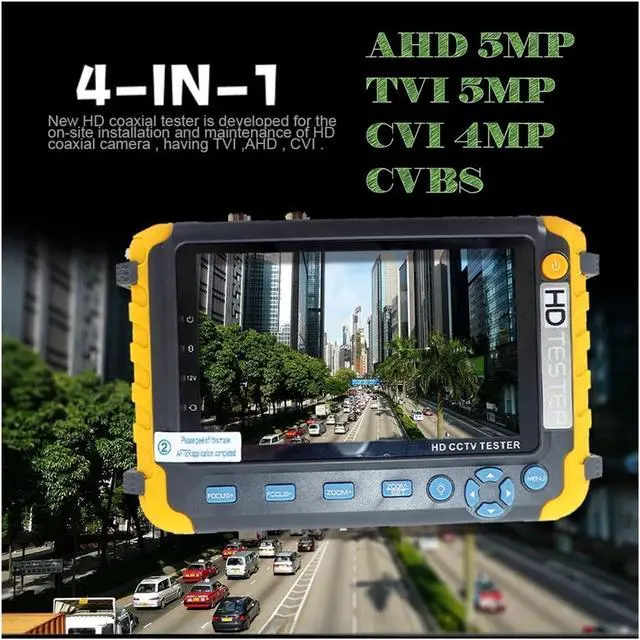Alt view image 3 of 6 - CCTV Tester, IV8W 5 Inch CCTV Tester Monitor 8MP TVI AHD CVI CVBS Security Camera Support PTZ VGA Input CCTV Ahd(IV5)