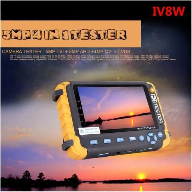 Alt view image 2 of 6 - CCTV Tester, IV8W 5 Inch CCTV Tester Monitor 8MP TVI AHD CVI CVBS Security Camera Support PTZ VGA Input CCTV Ahd(IV5)