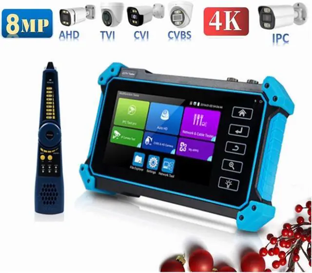 Alt view image 3 of 7 - CCTV Tester, 12MP IPC Tester 8MP/AHD/CVI/TV/SDI CCTV with VGA Input 5.4in Monitor for IP Camera CFTV(IPC-5200C Plus)