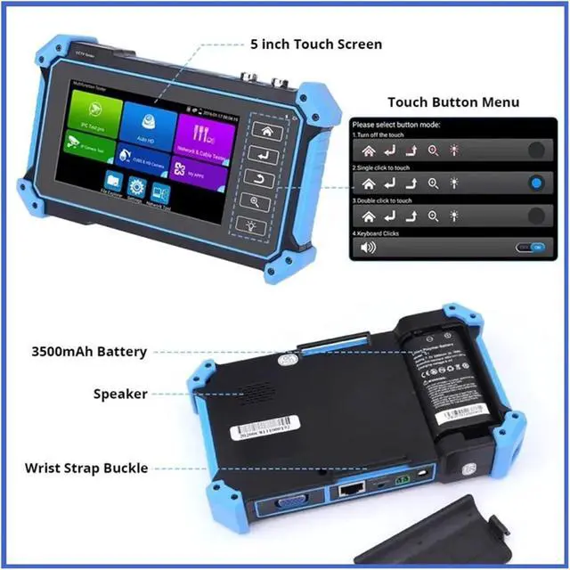 Alt view image 6 of 7 - CCTV Tester, 12MP IPC Tester 8MP/AHD/CVI/TV/SDI CCTV with VGA Input 5.4in Monitor for IP Camera CFTV(IPC-5200C Plus)