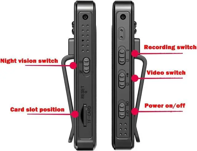 Alt view image 5 of 7 - 1080P HD Mini Camera Portable Small Digital Video Recorder Surveillance Camcorder Night Vision Video Police BodyCam Infrared(No WiFi)