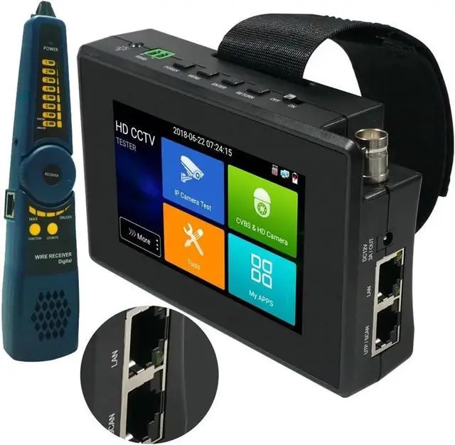 Alt view image 3 of 6 - CCTV Tester, 4 Inch 4K HD IP CCTV Tester Monitor AHD CVBS CVI TVI 8MP Camera Testing PTZ POE 48V Out