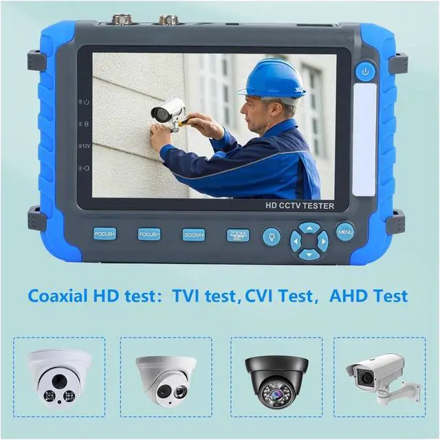 Alt view image 3 of 6 - CCTV Tester, Professional CCTV Tester 8MP AHD TVI CVI CVBS Security Camera HD Coaxial with PTZ Controller UTP Cable Test DC 12V Output(IV8C)