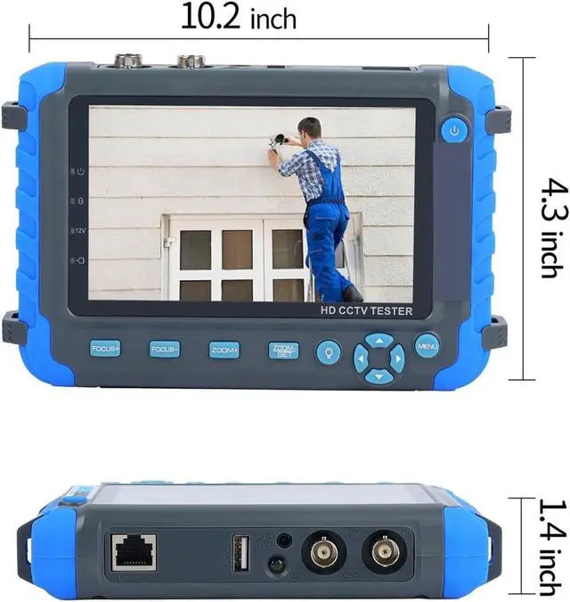 Alt view image 4 of 6 - CCTV Tester, Professional CCTV Tester 8MP AHD TVI CVI CVBS Security Camera HD Coaxial with PTZ Controller UTP Cable Test DC 12V Output(IV8C)