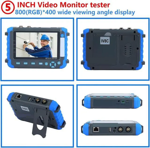 Alt view image 5 of 6 - CCTV Tester, Professional CCTV Tester 8MP AHD TVI CVI CVBS Security Camera HD Coaxial with PTZ Controller UTP Cable Test DC 12V Output(IV8C)