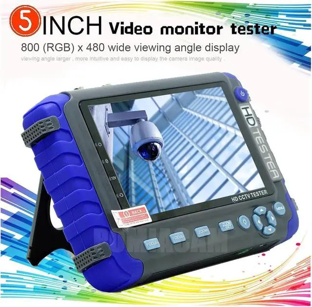 Alt view image 2 of 7 - CCTV Tester, 8MP AHD TVI CVI CVBS IV8C 5" LCD CCTV Tester Monitor Multifunctional Professional Testing Camera Test Tool