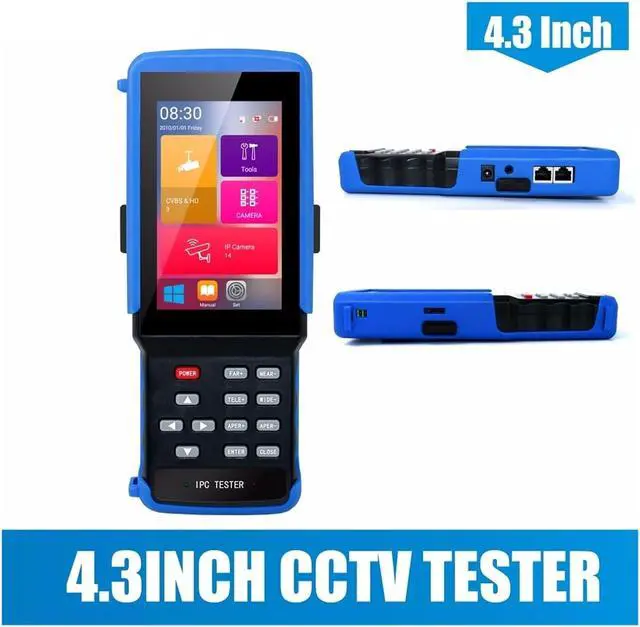 Alt view image 2 of 5 - CCTV Tester, 4.3inch IP Camera Tester CCTV Mointor Support AHD CVI TVI Testing, PTZ, 12V 3A POE Output