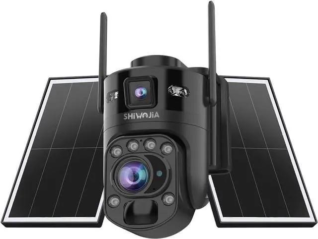 Main image of SHIWOJIA Solar Security Cameras Wireless Outdoor, 10MP 36X Optical Zoom, 4G LTE Cellular, AOV Low Power, Color Night Vision, IP66 Waterproof, Built-in AI Smart Cameras for Home Farm Yard Monitoring