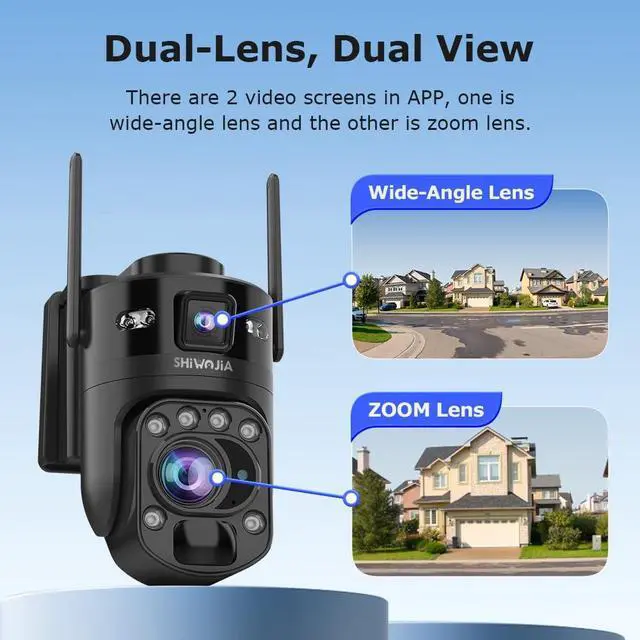 Alt view image 5 of 7 - SHIWOJIA Solar Security Cameras Wireless Outdoor, 10MP 36X Optical Zoom, 4G LTE Cellular, AOV Low Power, Color Night Vision, IP66 Waterproof, Built-in AI Smart Cameras for Home Farm Yard Monitoring