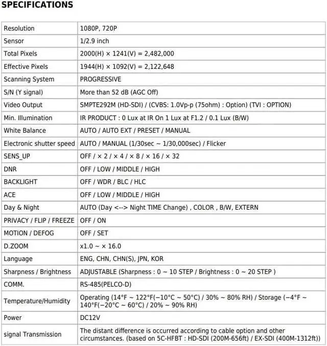 Alt view image 4 of 4 - HD-SDI CCTV 2MP 1080p Eyemax SUPERDOME® Indoor Dome Camera with 2.8-12mm Lens, Dual Power, Dual Video Out, 3D DNR, OSD, Model XDL-204V, White Casing