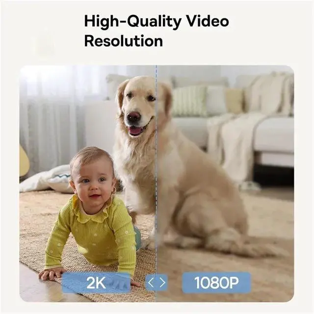 Alt view image 2 of 6 - Security Camera 3MP 2K Pan&Tilt Home Protection Smart 2.4G WiFi IP Camera Wireless Home Security Full HD Auto AI Tracking(US Plug)