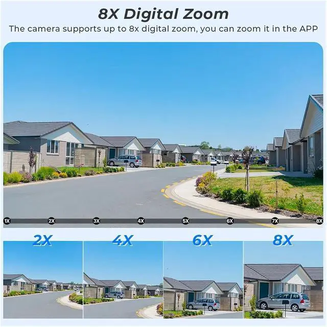 Alt view image 4 of 5 - 12MP 6K WiFi IP Camera Outdoor 8X Zoom Dual Screens 6MP PTZ Wifi Surveillance Camera Night Vision Human Detection(EU Plug,6MP Add 64G Card)