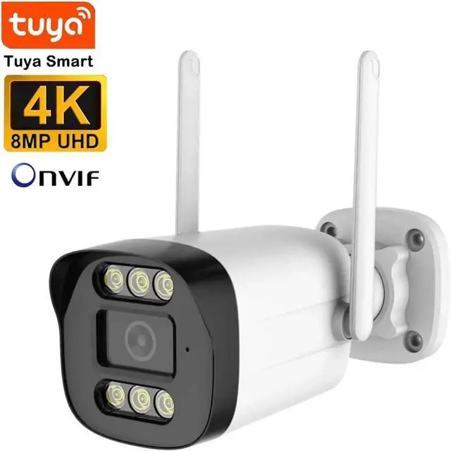 Alt view image 2 of 7 - 4K 8MP 5MP 2MP Tuya Smart Life WiFi HD Waterproof Outdoor P2P WiFi Security Bullet CCTV Surveillance IP Camera(EU Plug,2MP NO SD Card)