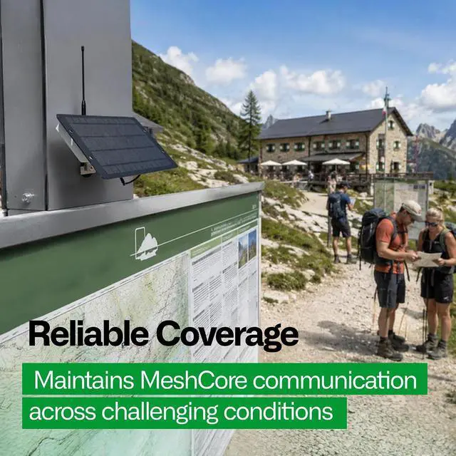 Alt view image 6 of 7 - Relay Lite ESP32 Solar LoRa Mesh Repeater, MeshCore Version, Magnetic Mount Kit, Mesh Network Extender, 7W Solar Panel, IP65 Outdoor Enclosure, 915 MHz Antenna, High Power Mode, 28 dBm
