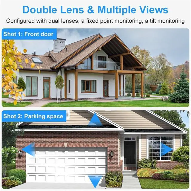 Alt view image 3 of 7 - 6MP PTZ WiFi IP Camera Dual Lens with Dual Screen Two-Way Audio Auto Tracking Security Outdoor CCTV Vedio Surveillance(6MP x Adapter x32G)