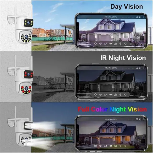 Alt view image 7 of 7 - 6MP PTZ WiFi IP Camera Dual Lens with Dual Screen Two-Way Audio Auto Tracking Security Outdoor CCTV Vedio Surveillance(6MP x Adapter x32G)