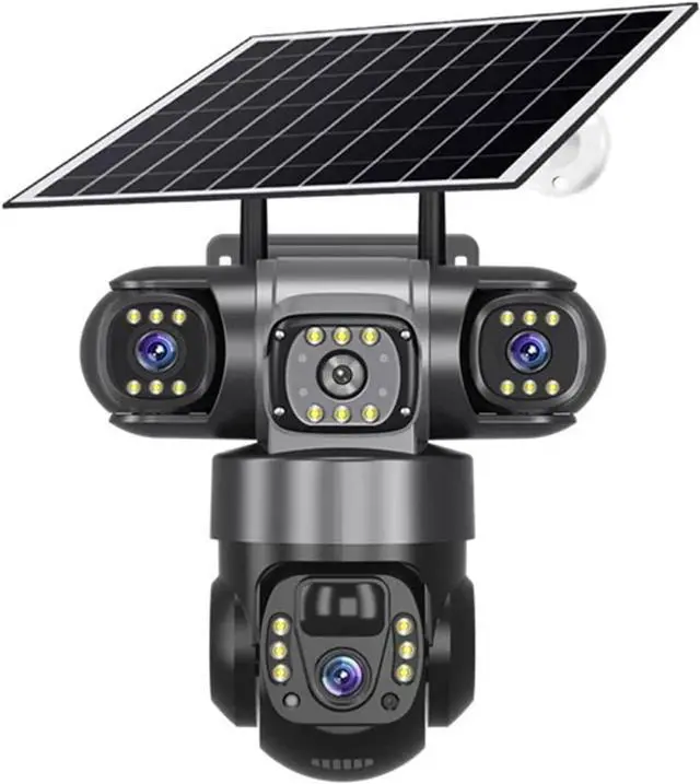 Main image of V380 Pro Solar Camera 4G SIM Outdoor Three Lens Three Screens PIR Human Detect CCTV Security Battery PTZ IP Farm Orchard(4G Camera add 128G)
