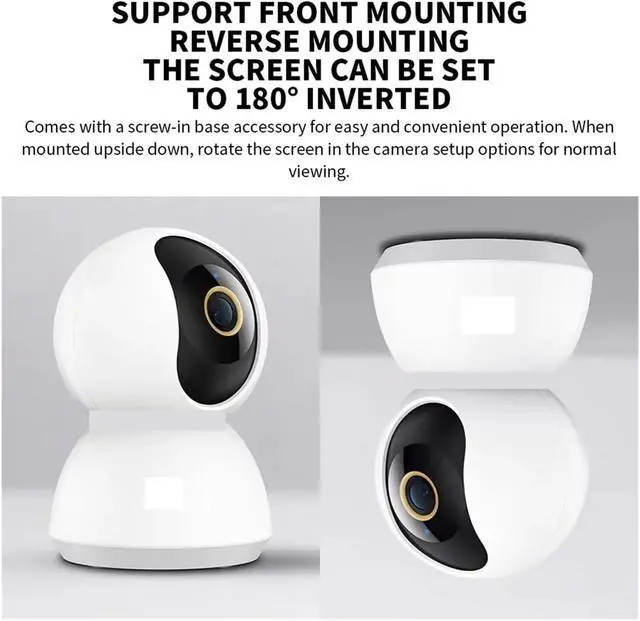 Alt view image 5 of 7 - Smart Camera 2K 1296P HD 360 Angle Indoor Baby Security Monitor WiFi Night Webcam Video IP Camera(US Plug)