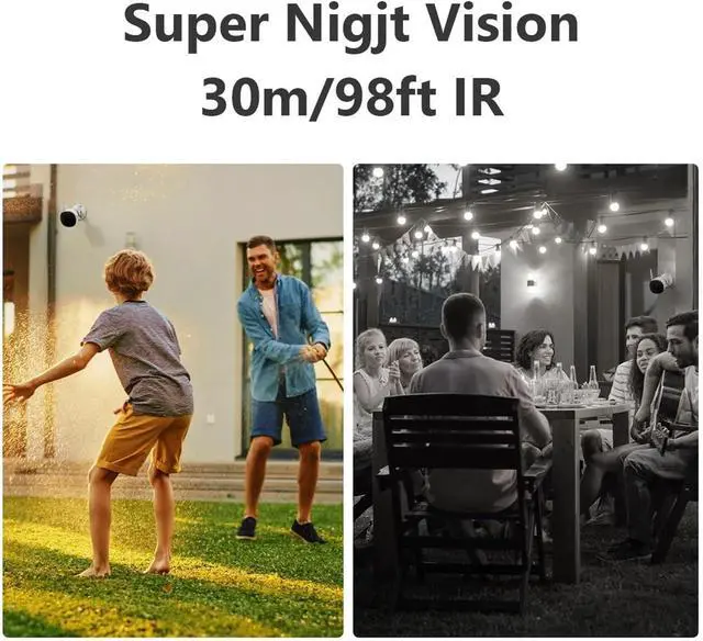 Alt view image 5 of 6 - 3PCS Bullet 2C 5MP Wi-Fi Dual Antenna Outdoor Night Vision IP67 Weatherproof Audio Recording AI Human Detect IPC-F22P(EU Plug_3PCS 5MP ADD 128G)